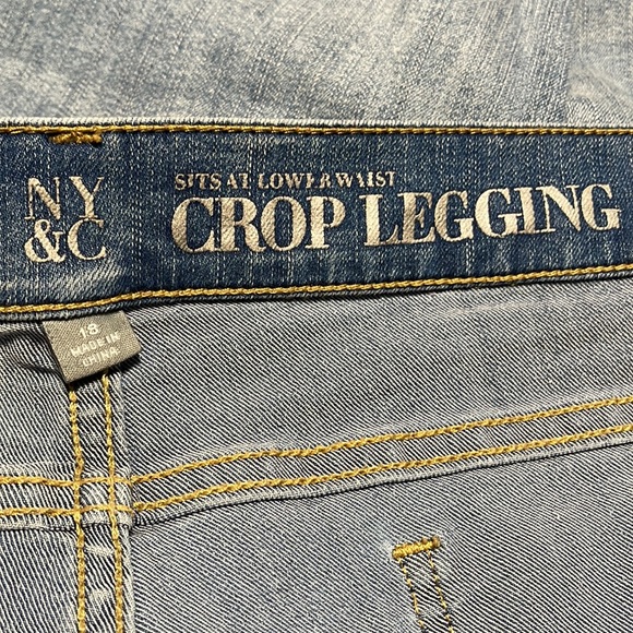 NY&CO Blue Low Waist Cropped Jean Legging, Size: 18 - Picture 3 of 3